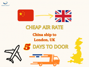 سعر طيران رخيص شحن صيني إلى لندن 5 أيام شحن إلى الباب بواسطة Senghor Logistics