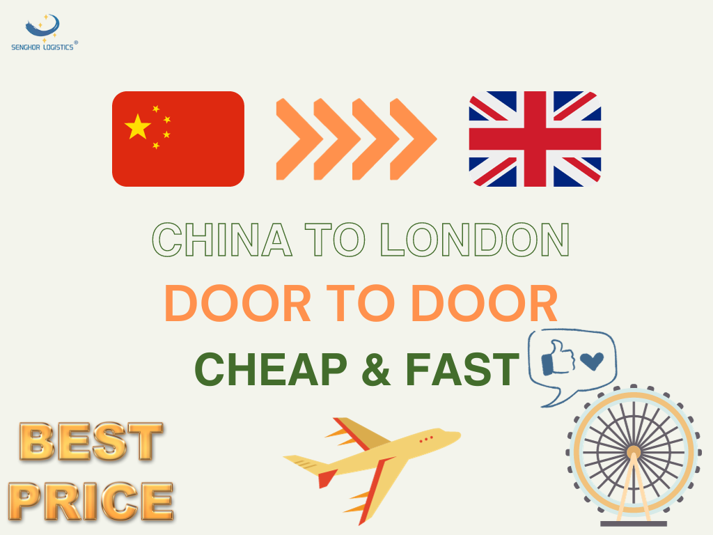 Billige flypriser Kina til London dør til dør HURTIGE forsendelsestjenester fra Senghor Logistics
