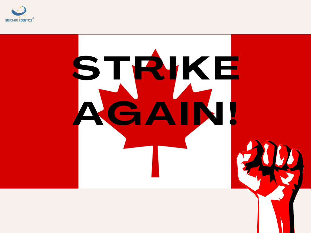 ब्रेकिंग: कनाडाई बंदरगाह जिसने हाल ही में हड़ताल समाप्त की है, फिर से हमला हुआ (10 बिलियन कनाडाई डॉलर का माल प्रभावित हुआ! कृपया शिपमेंट पर ध्यान दें)