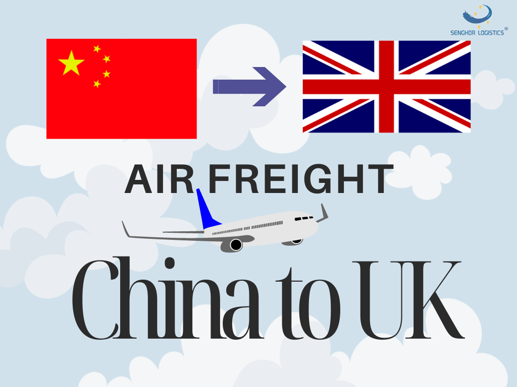Transporte de carga aérea de China a Reino Unido enviando ropa