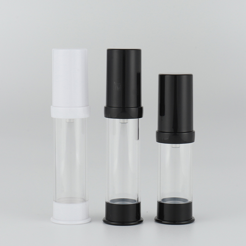 Clear Airless Spray Pump Bottle with White Black Cap (3)