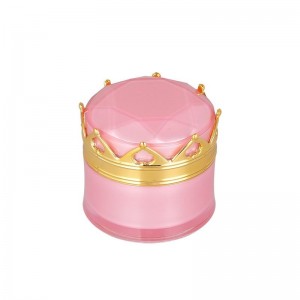 Crown Shaped Gold Acrylic Jar for Cream