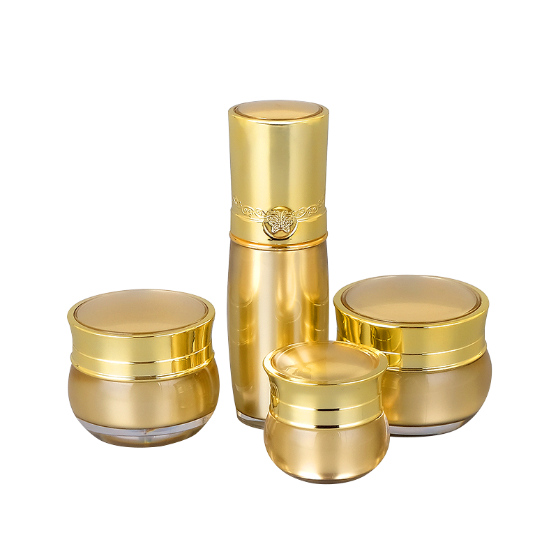 Empty Round Gold Acrylic Jar f3