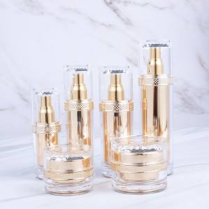 S24 Luxury Plastic Gold Skincare Cosmetics Packaging Containers