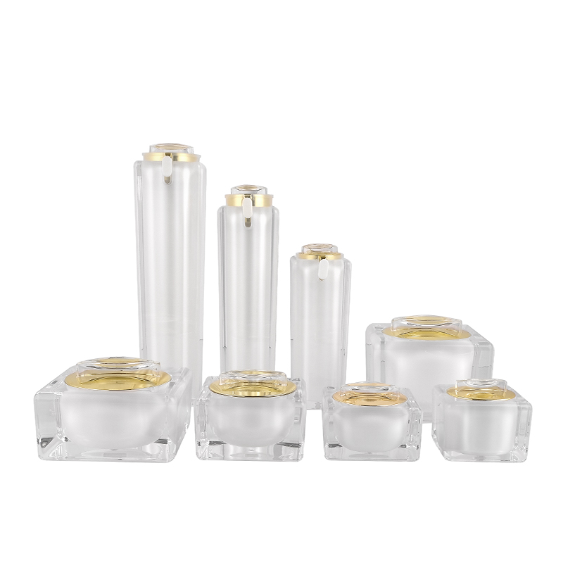 Luxury Square White Gold Black Cosmetic Jars Bottle Cream Container (12)