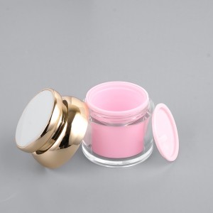 Contenitori di plastica per i cosmetici di crema rosa per a cura di a pelle
