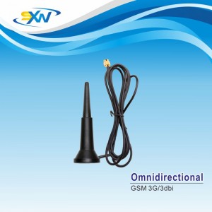 Waterproof mini rugged mag GSM/UMTS antenna, 3 meter, SMA male connector