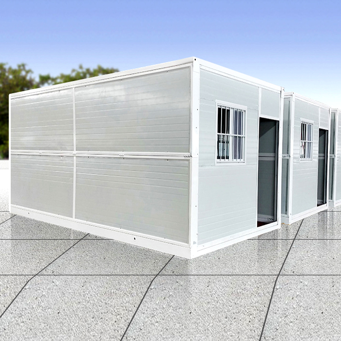 Prefabricirana prefabrikovana kuća od sklopivih kontejnera za brzo instaliranje, modularni ravan paket. Istaknuta slika