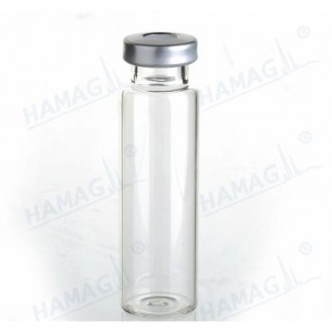 د HAMAG بوتل قطر 20mm 20ml Crimp Top Clear Headspace vial flat bottom borosilicate د المونیم کیپونو سره د GC GCMS وسیلې لپاره