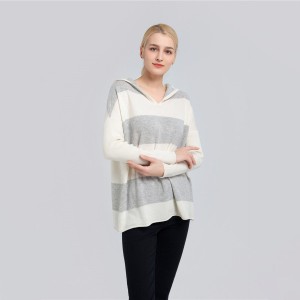 महिला शुद्ध कश्मीरी हुडी स्वेटर SFW-P01
