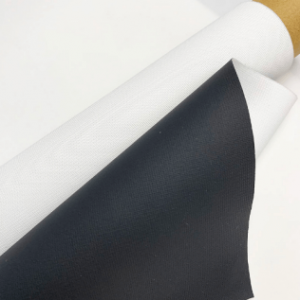 Højkvalitets 100% polyester materiale sort bagside display stativ materiale