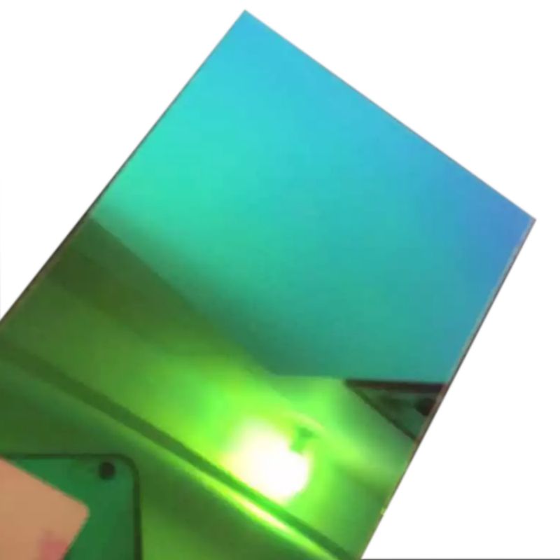 Lastra acrilica doppia faccia da 3 mm PMMA Bordo iridescente Plexiglass Arcobaleno colorato Foglio di specchio acrilico