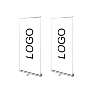 Signwell Custom Aluminum Retractable Promotion Roll Up Banner Stand Mini Handheld Banner Flag