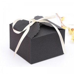 Einfache Verpackungsbox für gebackenes Gebäck im Großhandel, Schubladen-Papierbox, Geschenkbox, Süßigkeiten-Papierbox mit Band, Weihnachts-Snack-Box