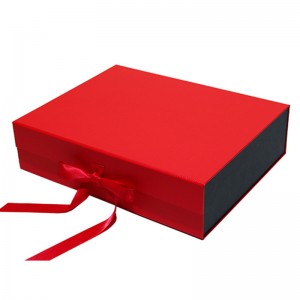 Folding gift box With ribbon cosmetic gift box holiday gift box health care product gift box ກ່ອງຂອງຂວັນທົ່ວໄປ