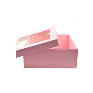 Egendefinert, gjennomsiktig lokk og basispapiremballasjebokser Kraftpapir gaveeske med klart vindu