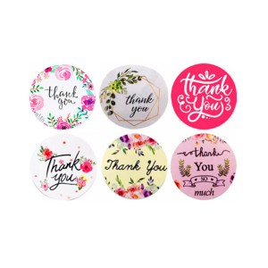 Roll Logo Printing Thank You Stickers Customized Printed Adhesive Packaging Label Sticker