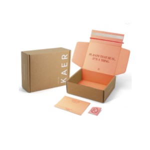 Caixa d'enviament postal de comerç electrònic de paper ondulat personalitzat Lliurament d'embalatge Caixa d'embalatge de correu electrònic de tira de llàgrima adhesiva amb logotip personalitzat