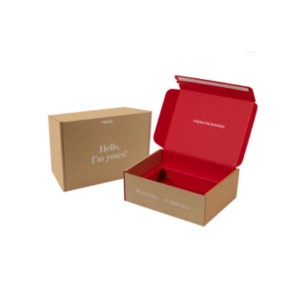 Kertas Bergelombang Kustom E-commerce Kotak Pengiriman Pos Kemasan Pangiriman Adhesive Tear Strip Mailer Packaging Box kanthi Logo Kustom