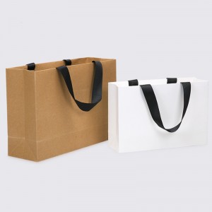 Logotipo personalizado impreso Bolsas De Ppapel Kraft Shopping bolsa de papel con asa