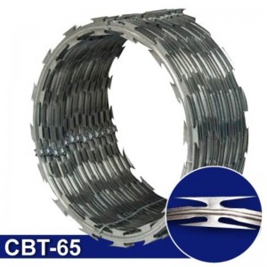 I-Razor Barbed Wire I-CBT-65 I-Razor Blade Eshisayo ifakwe I-Galavanized