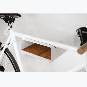 Minimalist metal white mutifunction bicycle rack