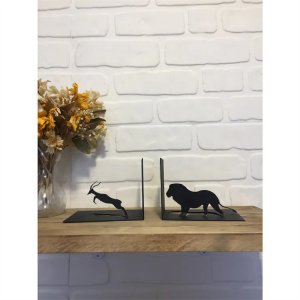 Custom bookend Metal Decor Metal Art Office Gift Best Gift Ever Best Decoration Lion and Gazelle Metal Bookends