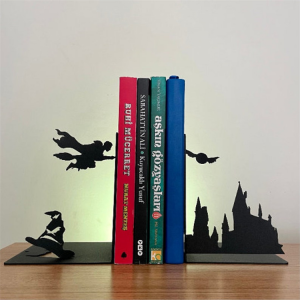 Wizard Metal Decor Harry Metal Art Hermione Dumbledore Bookends Custom Book Holder Stand Gift for Kids Wizard Metal Bookends