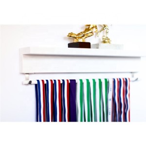 Trophy rack and medal display Wood medal hanger with shelf Wall trophy display rack for winner trophy shelf