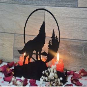Decorative Wolf Metal Candle holder