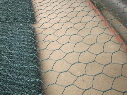 Plastic coated hexagonal guardrail net