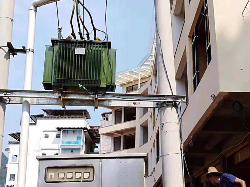 European-style Box Transformer Installation In An Residential Area In Guangxi