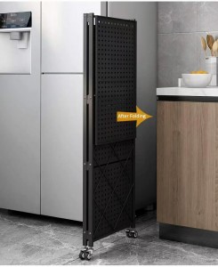 ชั้นวางของในครัว 5 ชั้นสำหรับเครื่องใช้ในครัวเรือนเตาอบไมโครเวฟชั้นเก็บของสำหรับจัดระเบียบห้องครัวในบ้าน