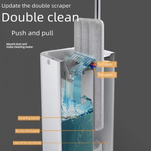 Plochý mop Lenivý hands-free domáci mokrý a suchý rýchly čistič 360 rotačný plochý mop s vedrom
