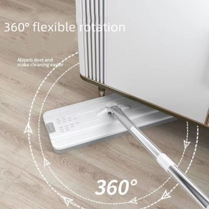 Flatmopp Lazy hands-fre Home Wet and Dry Quick Cleaner 360 roterende Flatmopp med bøtte