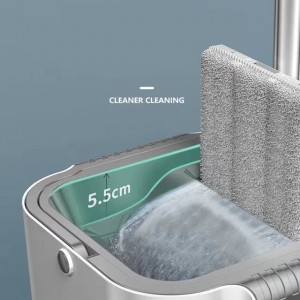 Flat mopp Lazy hands-fre Home Wet and Dry Quick Cleaner 360 roterande platt mopp med hink