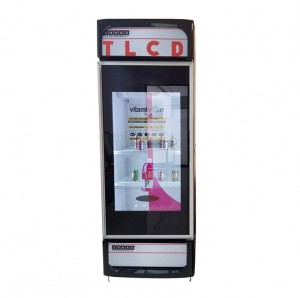 OEM Transparent LCD Glass Door For Advertising Cooler With Touch Screen