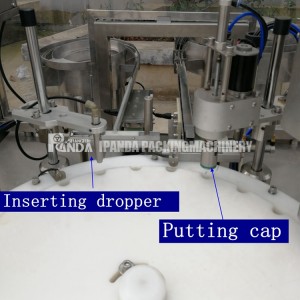 Awtomatikong E-liquid Bottle Filling Inserting Capping Machine