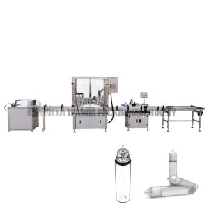Awtomatikong E-Liquid Small Slim Round Bottle Filling Capping Labeling Machine Line