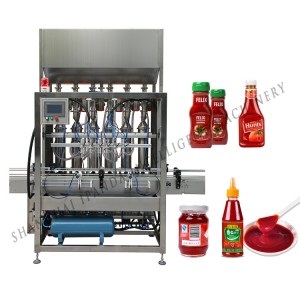 Automatický stroj na plnenie džemov a kečupových omáčok na fľaše