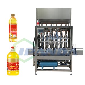 Automatische olievul- en etiketteermachine met 6 sproeiers voor kookflessen