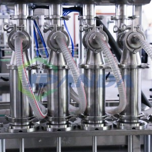 Автоматската машина за полнење и затварање на мед од стаклена тегла приспособува автоматска 4 глави или 6 глави