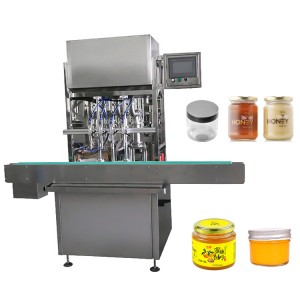 Máquina automática de enchimento de mel para frascos de vidro para enchimento de mel