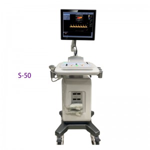Sistema di diagnosi di ultrasound Doppler LCD macchina à ultrasuoni di trolley medicale d'alta risoluzione