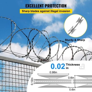 حفاظتی باڑ کے لئے اسٹیل جستی استرا بارب وائر