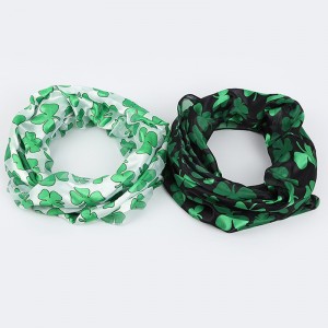 New design St Patrick Day scarf Lucky Four Leaf Clover Infinity Scarf softer Light weight scarf for Irish festival