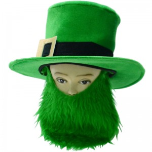 Irish Party Supplies Decoratiuni Shamrock Pălărie de petrecere de ziua Sf. Patrick cu barbă