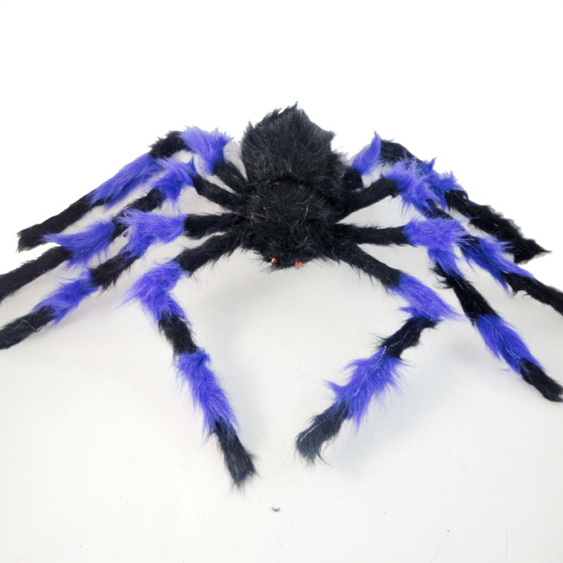 Halloween Decoration Fluffy Hairy Tricky Black Spiders Halloween Toy