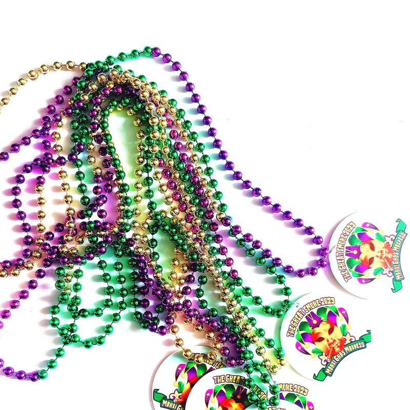Mardi Gras Necklaces For Carnival Party Mardi Gras Round Multi Colors Costume Necklace Mardi Gras Bead Necklaces Accessory