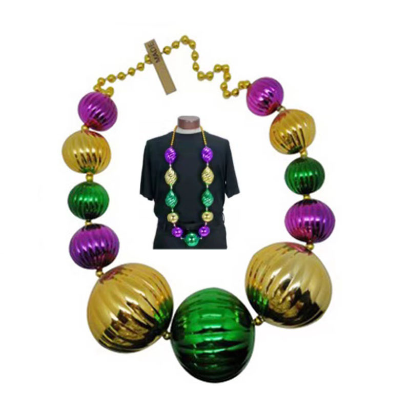 Cheap Mardi gras party jewelry jumbo ball necklace